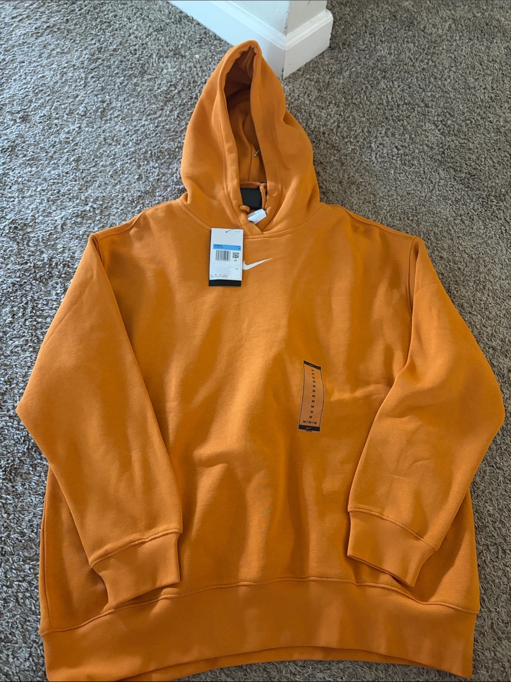 Nike Orange Hooded Pullover Sweatshirt